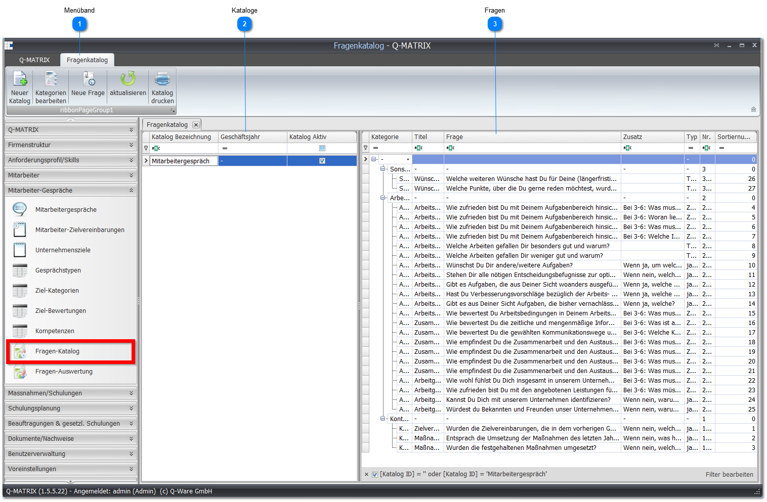 1.4.8.8. Catalogue de questions